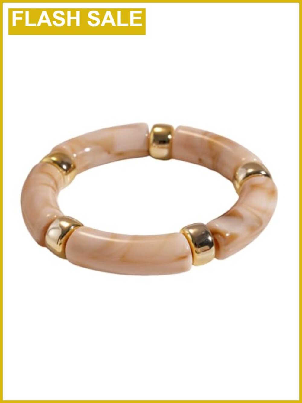Chunky Resin Beaded Stretch Bracelet Boho Statement Bangle for Women
